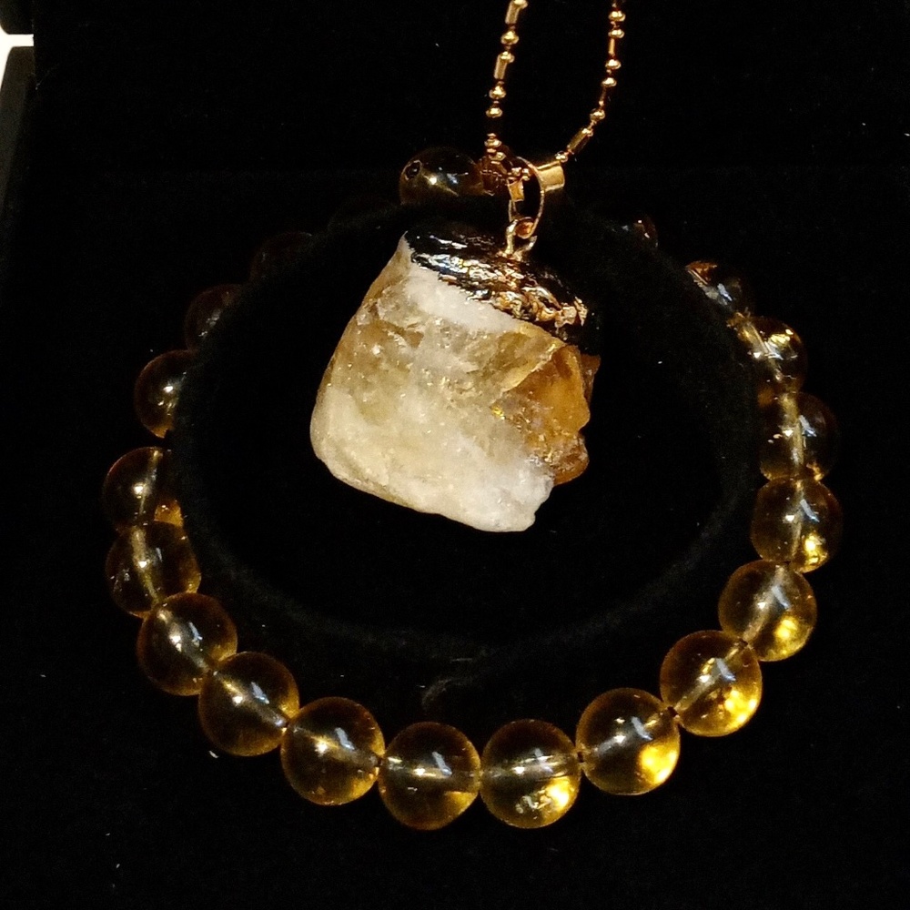 Citrine Natural Handmade Stone Bracelet Set